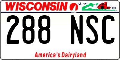 WI license plate 288NSC