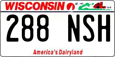 WI license plate 288NSH
