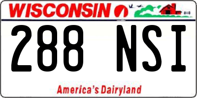 WI license plate 288NSI