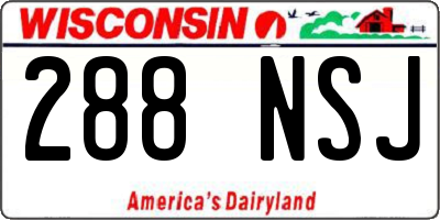 WI license plate 288NSJ