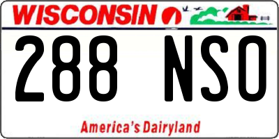 WI license plate 288NSO