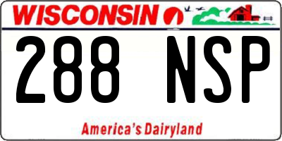 WI license plate 288NSP
