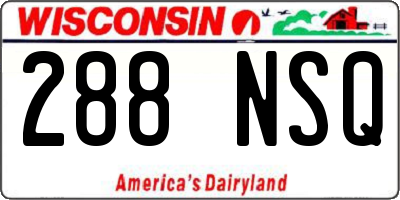WI license plate 288NSQ