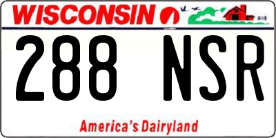 WI license plate 288NSR
