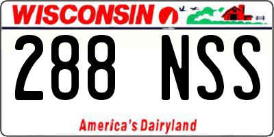 WI license plate 288NSS