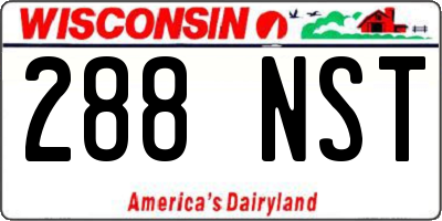 WI license plate 288NST