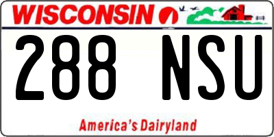 WI license plate 288NSU
