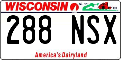 WI license plate 288NSX