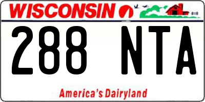 WI license plate 288NTA