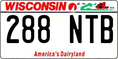 WI license plate 288NTB