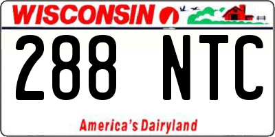 WI license plate 288NTC