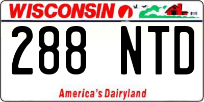 WI license plate 288NTD
