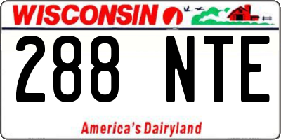 WI license plate 288NTE