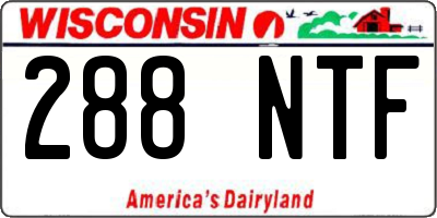 WI license plate 288NTF