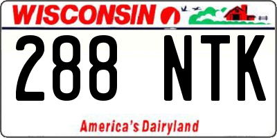 WI license plate 288NTK
