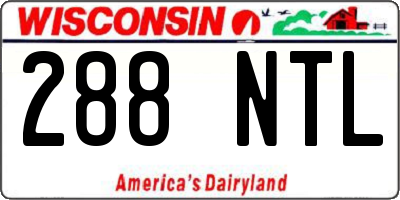 WI license plate 288NTL
