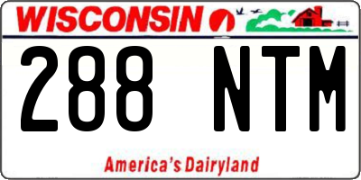 WI license plate 288NTM