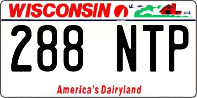 WI license plate 288NTP