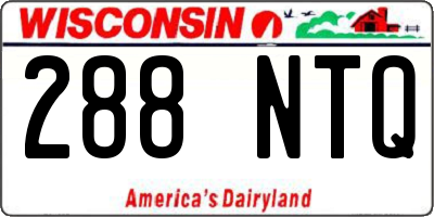 WI license plate 288NTQ