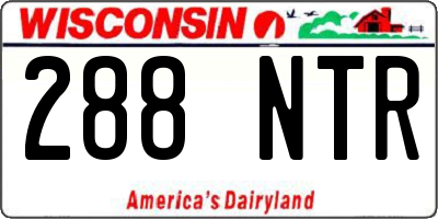WI license plate 288NTR