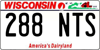 WI license plate 288NTS