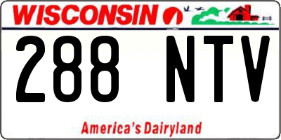 WI license plate 288NTV