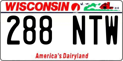 WI license plate 288NTW