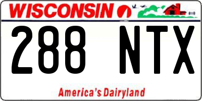 WI license plate 288NTX