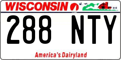 WI license plate 288NTY