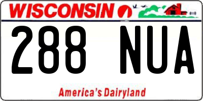 WI license plate 288NUA