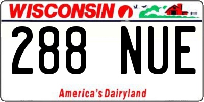 WI license plate 288NUE