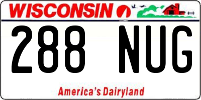 WI license plate 288NUG