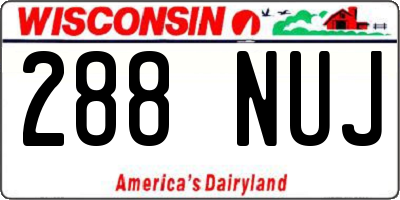 WI license plate 288NUJ