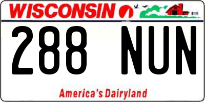 WI license plate 288NUN