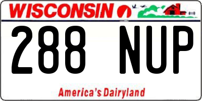 WI license plate 288NUP