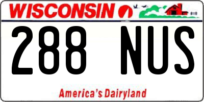 WI license plate 288NUS