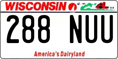 WI license plate 288NUU