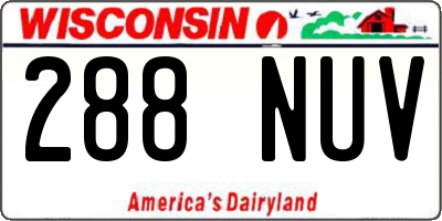 WI license plate 288NUV