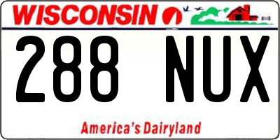 WI license plate 288NUX