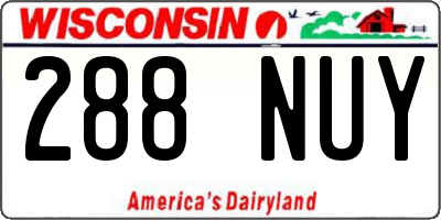 WI license plate 288NUY