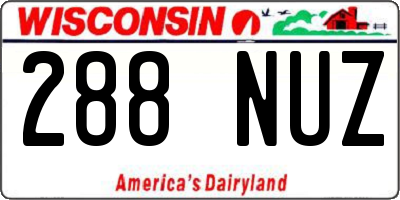 WI license plate 288NUZ