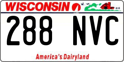 WI license plate 288NVC