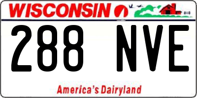 WI license plate 288NVE