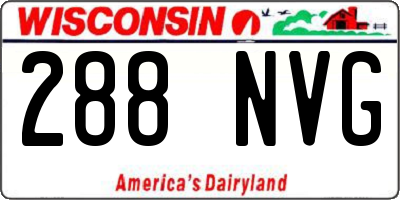 WI license plate 288NVG