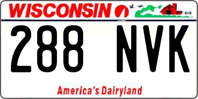 WI license plate 288NVK