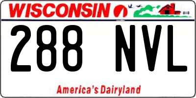 WI license plate 288NVL