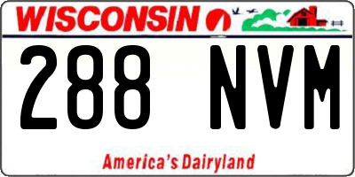WI license plate 288NVM