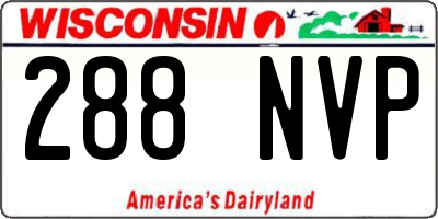 WI license plate 288NVP