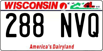 WI license plate 288NVQ