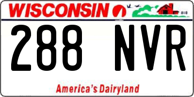 WI license plate 288NVR